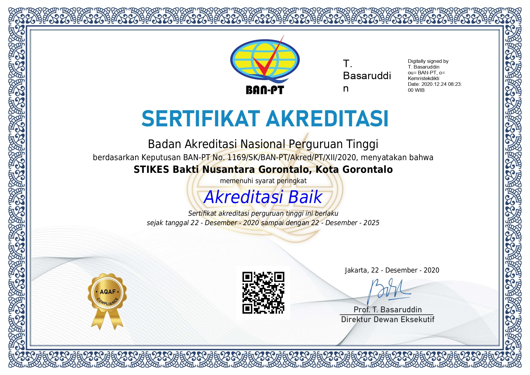 Sertifikat Akreditasi Institusi